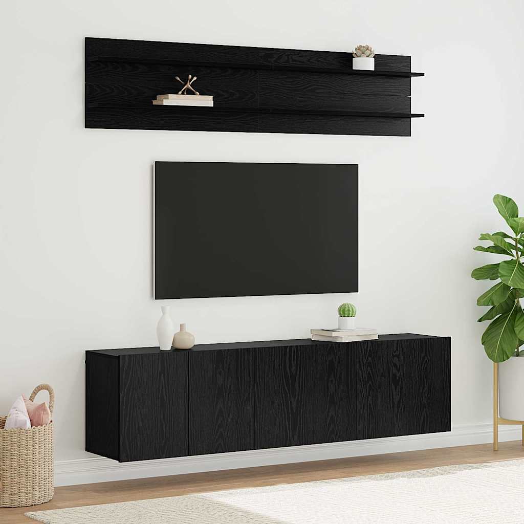 vidaXL Unidades de TV 6 uds. Roble negro Madera de ingeniería