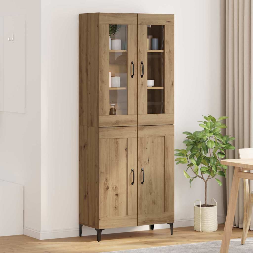 vidaXL Aparador alto Roble artisan 69,5 x 34 x 180 cm