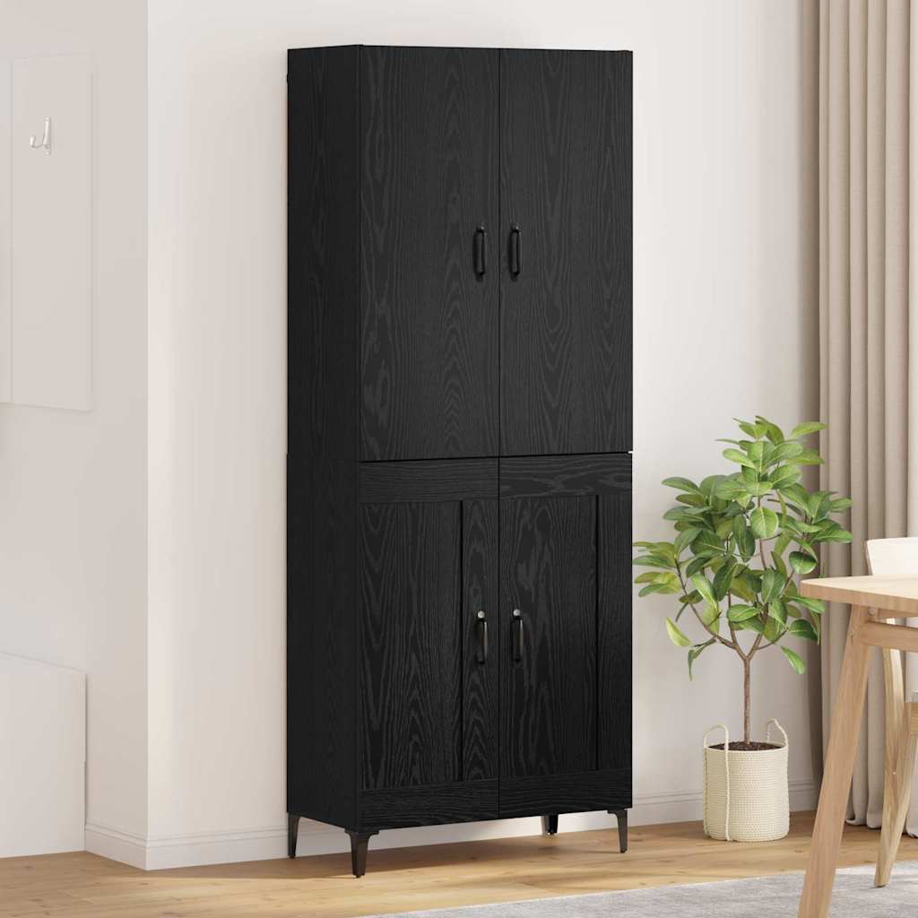 vidaXL Alacena Roble Negro 69,5 x 34 x 180 cm Madera de ingeniería