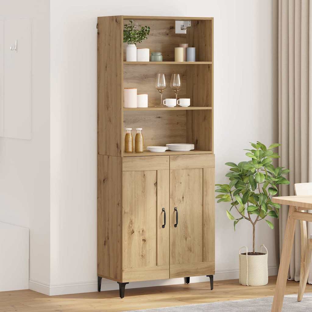 vidaXL Aparador alto 2 uds. Roble artisan 69,5 x 34 x 180 cm