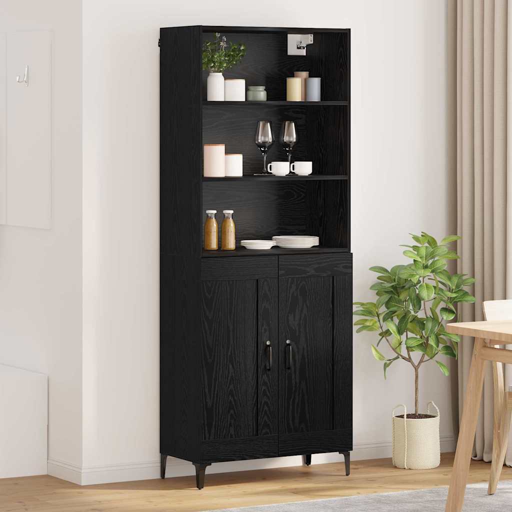vidaXL Aparador alto 2 uds. Roble negro 69,5 x 34 x 180 cm