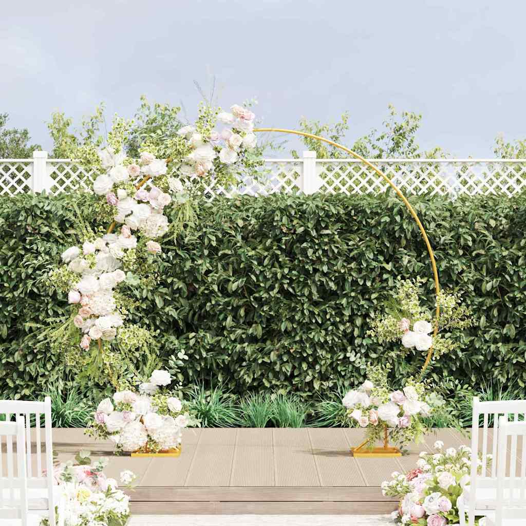 vidaXL Arco de boda sencillo Dorado 220 x 45 x 200 cm Acero