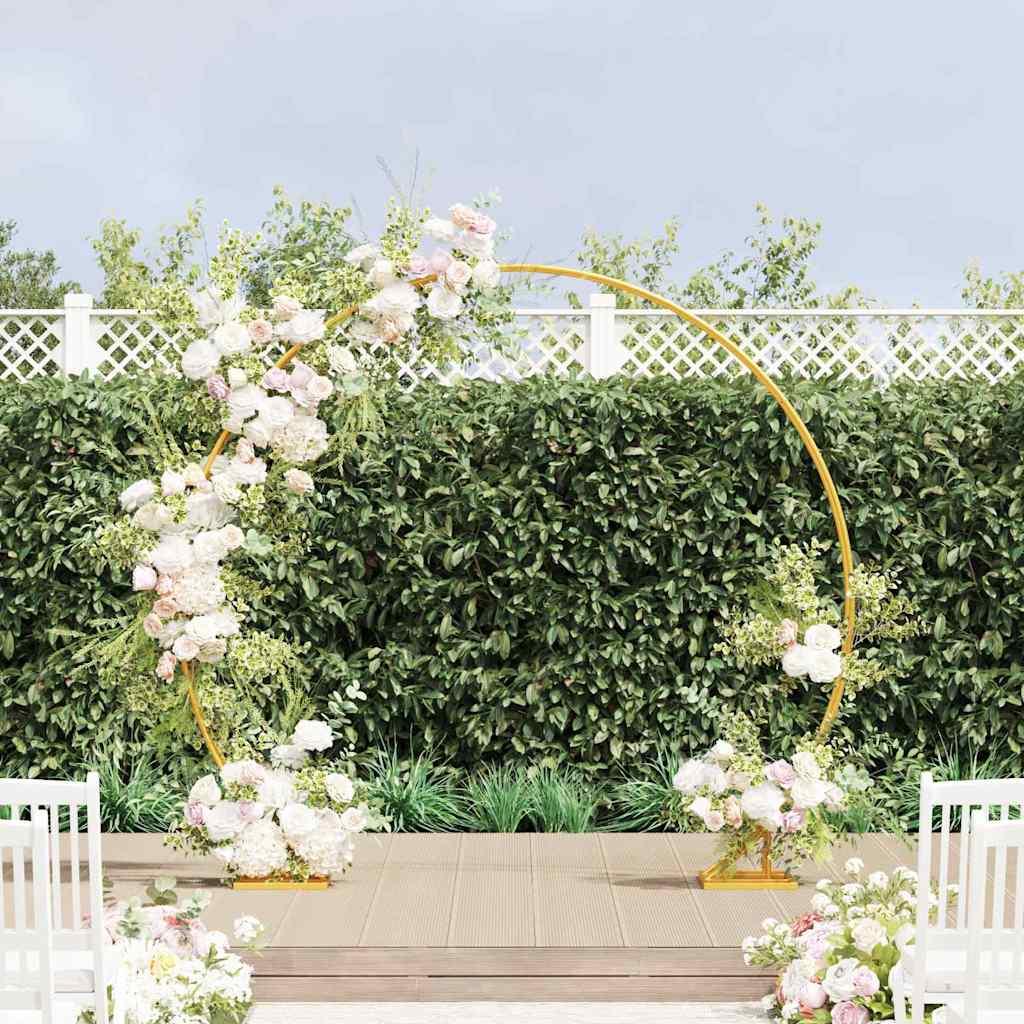 vidaXL Arco de boda doble Dorado 220 x 45 x 200 cm Acero