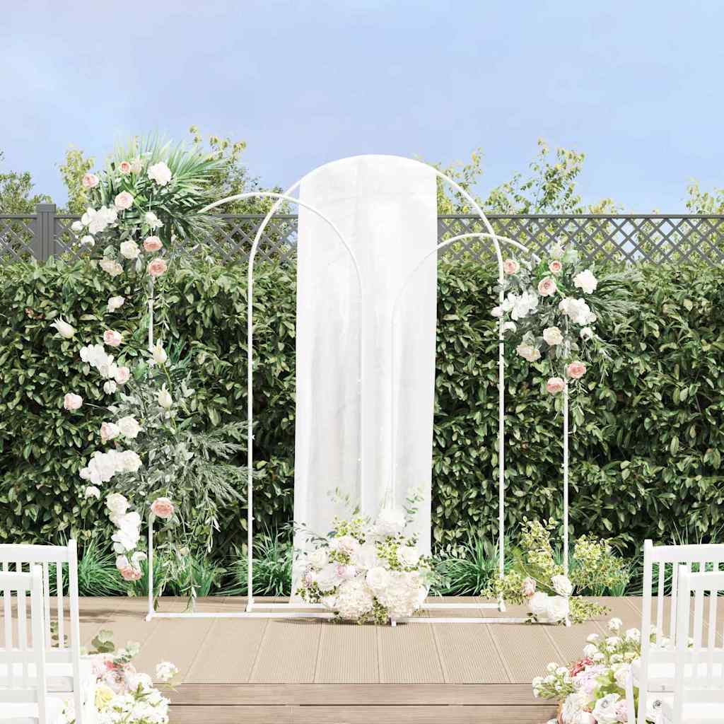 vidaXL Arco de Boda 3 uds. Blanco 120 x 40 x 217 cm Acero