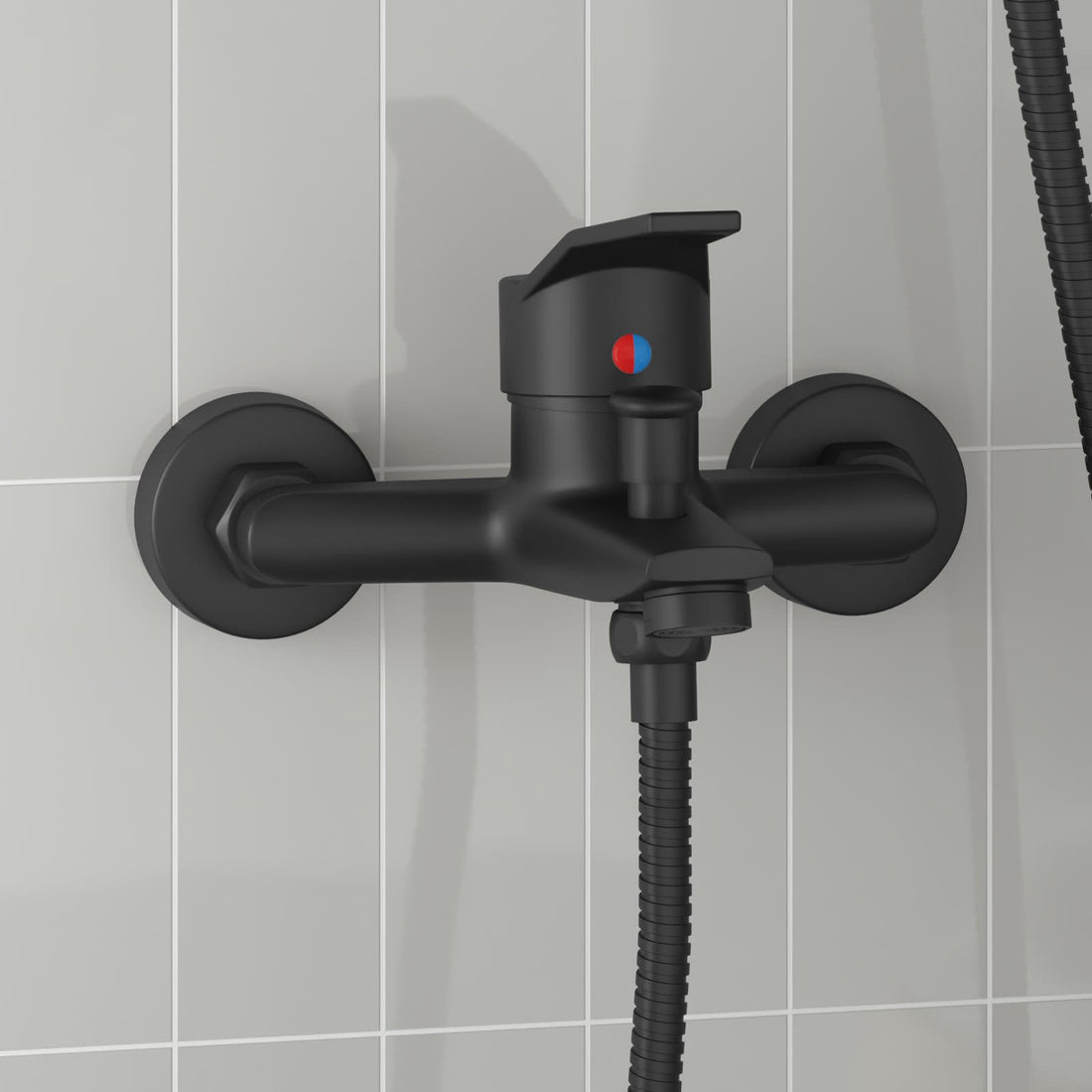 vidaXL Grifo mezclador para ducha Negro G 1/2 pulgadas