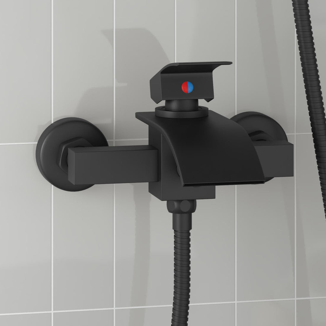 vidaXL Grifo mezclador para ducha Negro G 1/2 pulgadas