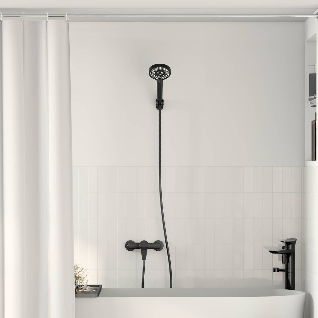 vidaXL Juego de Cabezal de Ducha Negro G 1 / 2 pulgadas Latón