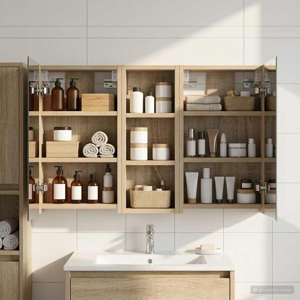 vidaXL Juego de Muebles de Baño 3 uds. 80 x 10,5 x 50 cm