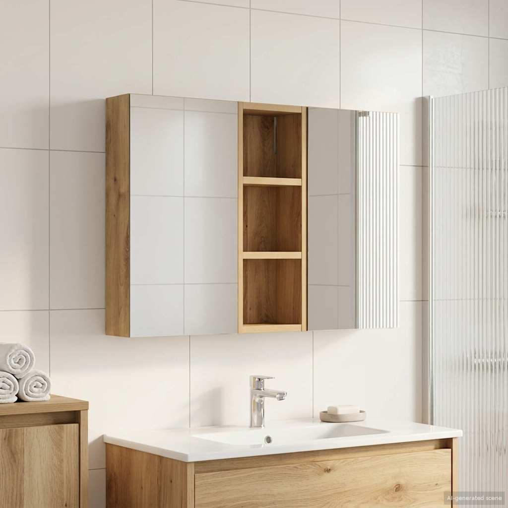 vidaXL Juego de Muebles de Baño 3 uds. 80 x 10,5 x 50 cm