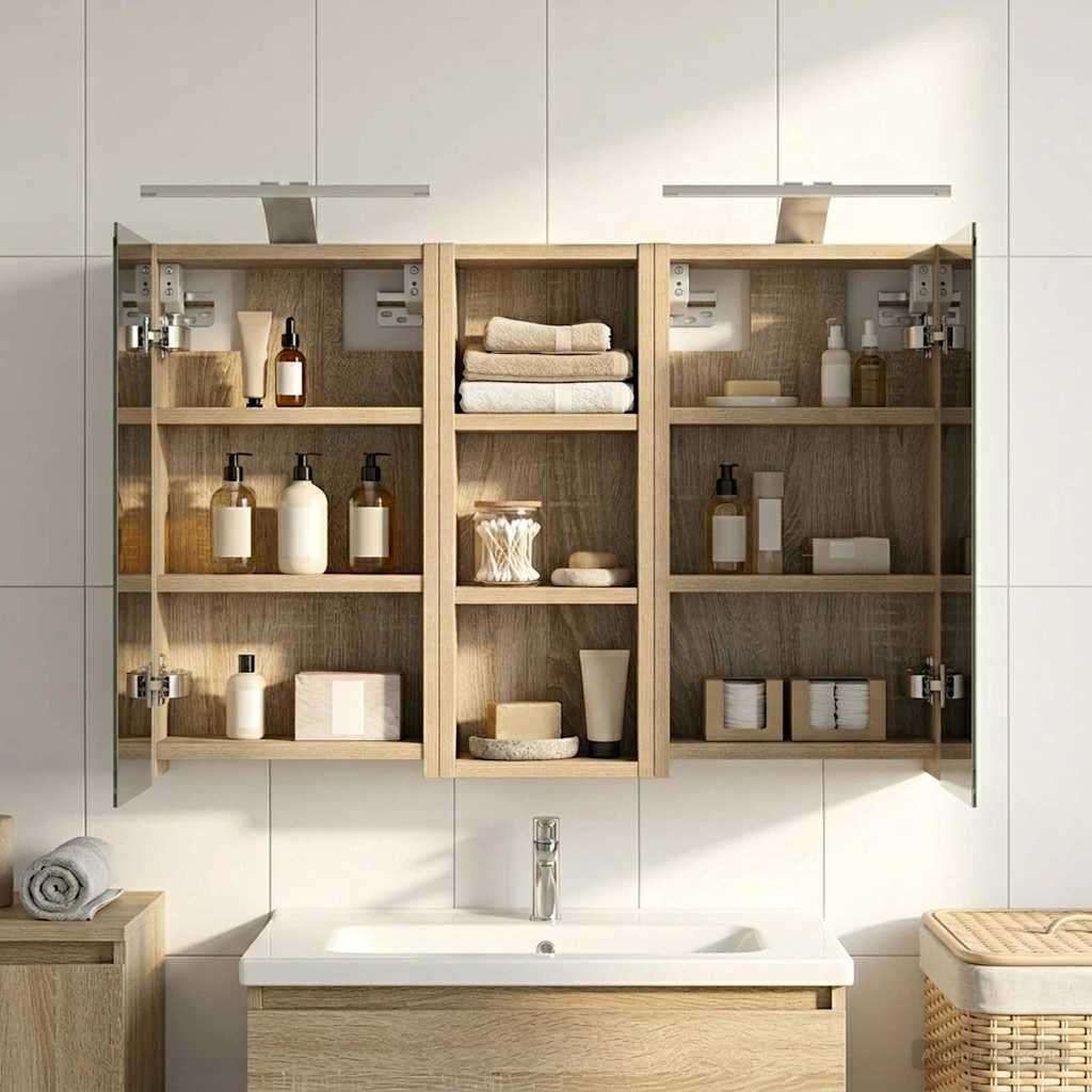 vidaXL Juego de Muebles de Baño 3 uds. 80 x 10,5 x 50 cm