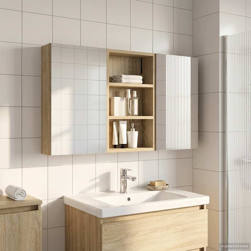 vidaXL Juego de Muebles de Baño 3 uds. 90 x 10,5 x 50 cm