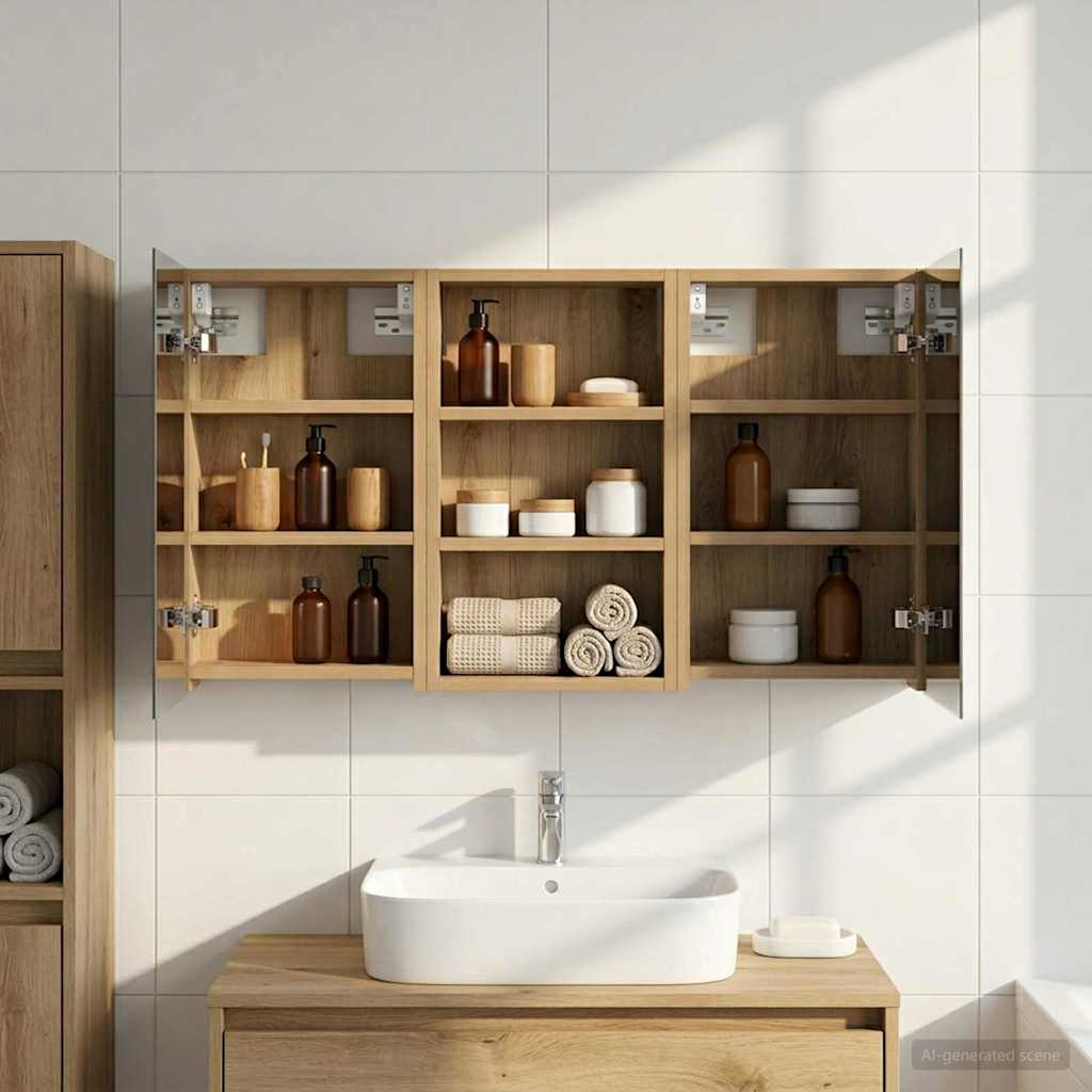 vidaXL Juego de Muebles de Baño 3 uds. 90 x 10,5 x 50 cm