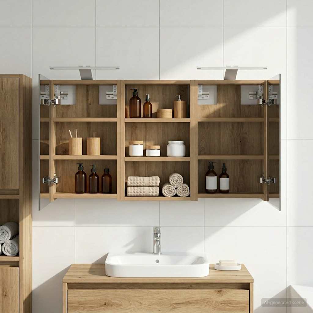 vidaXL Juego de Muebles de Baño 3 uds. 90 x 10,5 x 50 cm