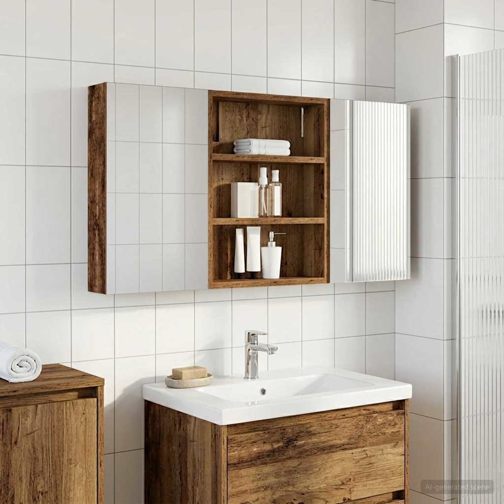 vidaXL Juego de Muebles de Baño 3 uds. 100 x 10,5 x 50 cm