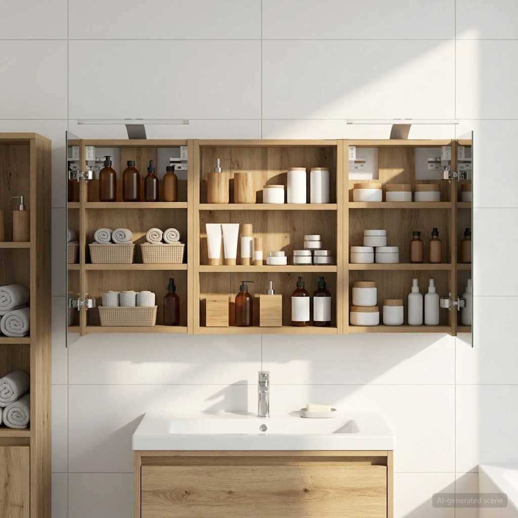 vidaXL Juego de Muebles de Baño 3 uds. 100 x 10,5 x 50 cm