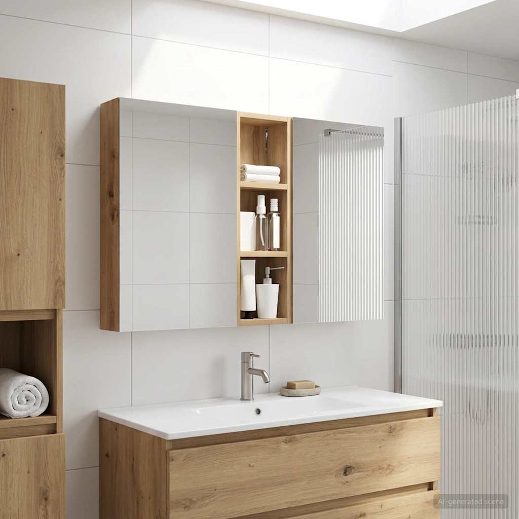 vidaXL Juego de Muebles de Baño 3 uds. 100 x 10,5 x 60,5 cm