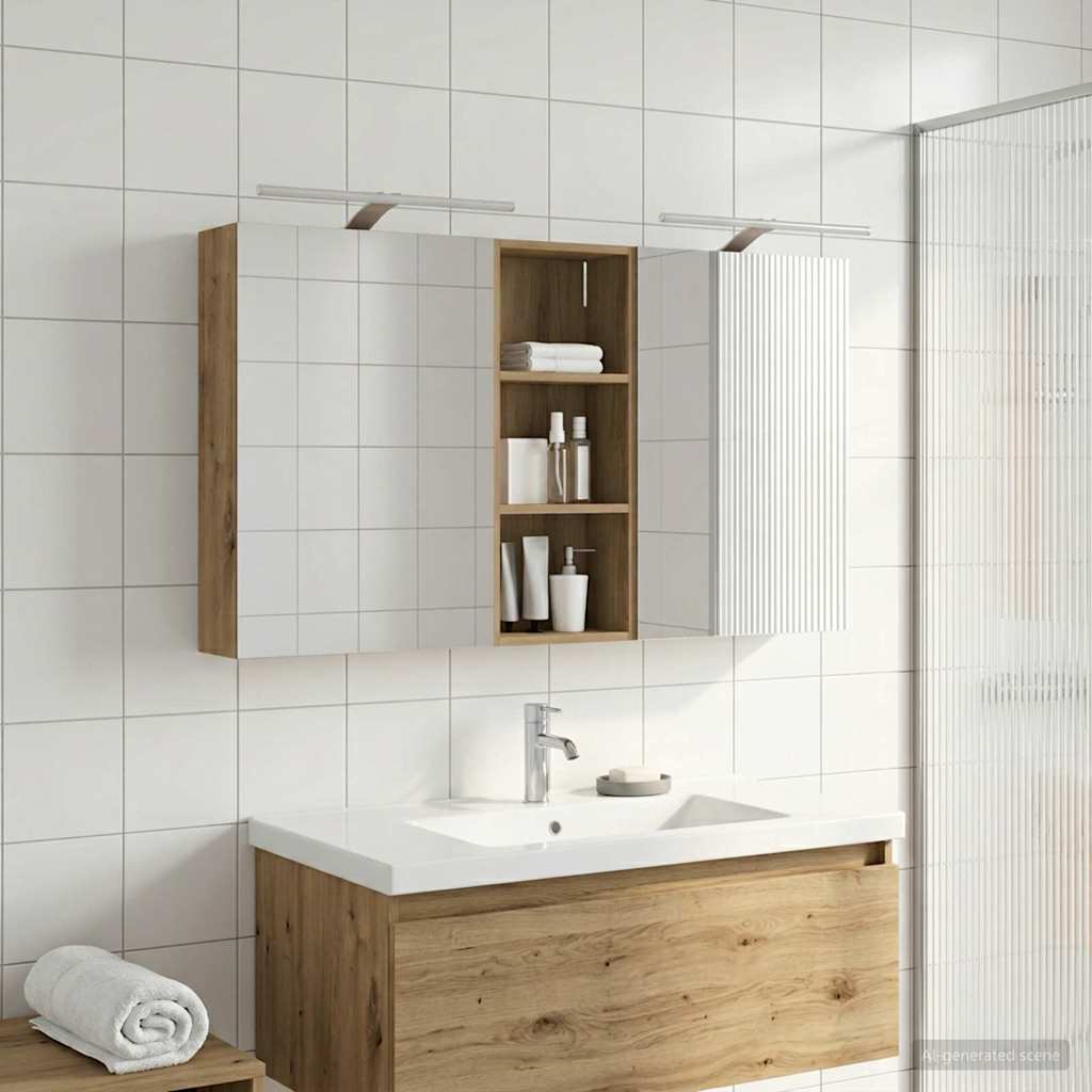 vidaXL Juego de Muebles de Baño 3 uds. 130 x 14,5 x 70 cm