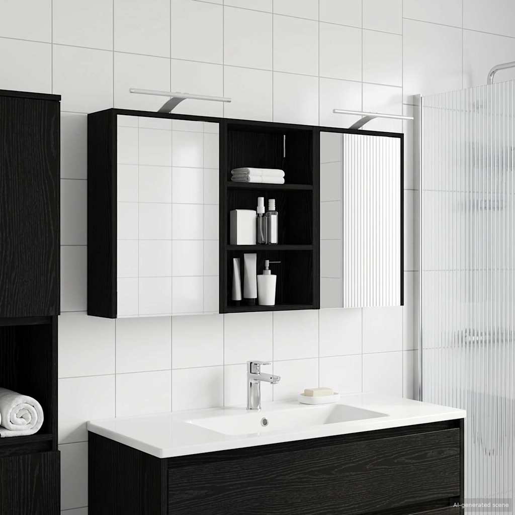 vidaXL Juego de Muebles de Baño 3 uds. 126 x 16 x 62.5 cm