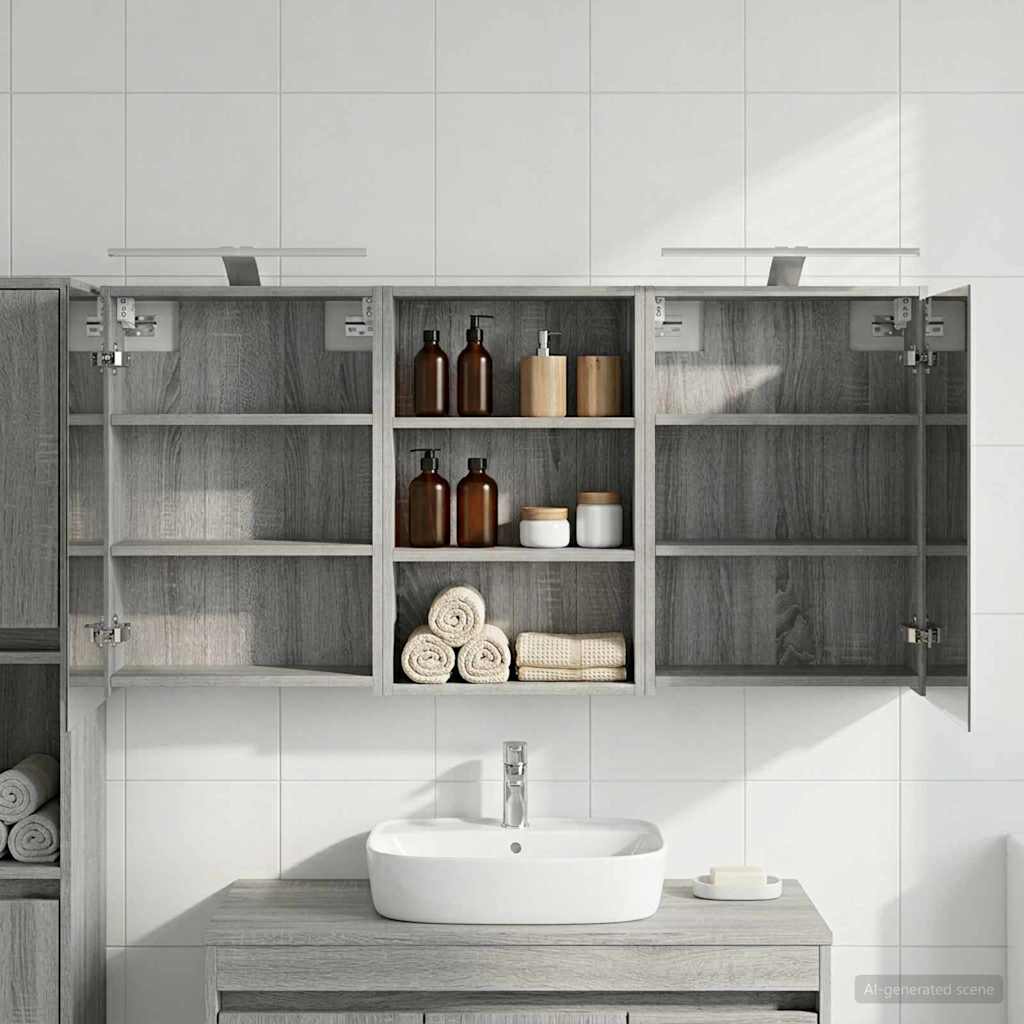 vidaXL Juego de Muebles de Baño 3 uds. 126 x 16 x 62.5 cm