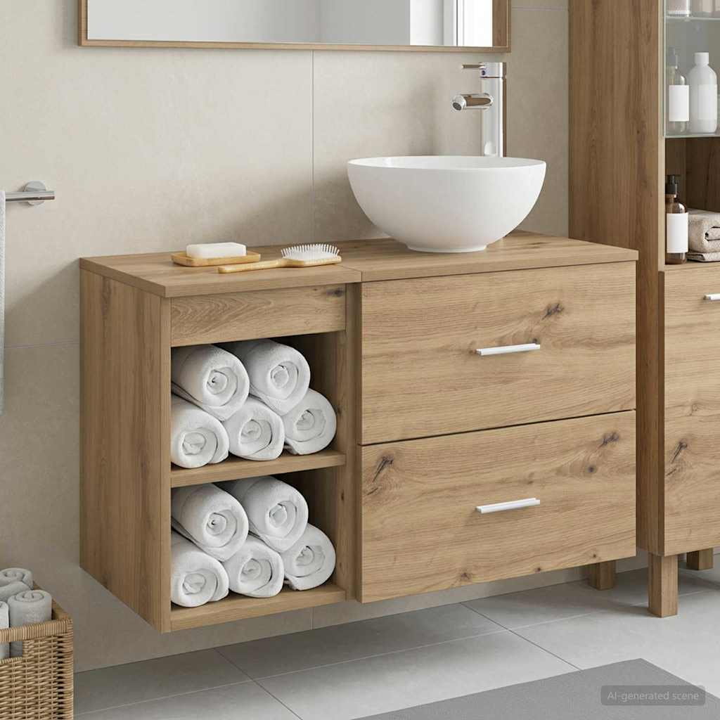 vidaXL Juego de muebles de baño 2 uds. Roble artisan