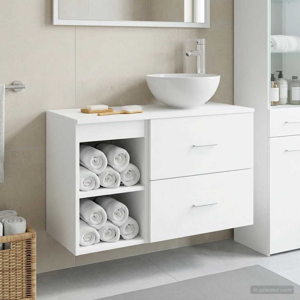 vidaXL Juego de muebles de baño 2 uds. Blanco Madera de ingeniería
