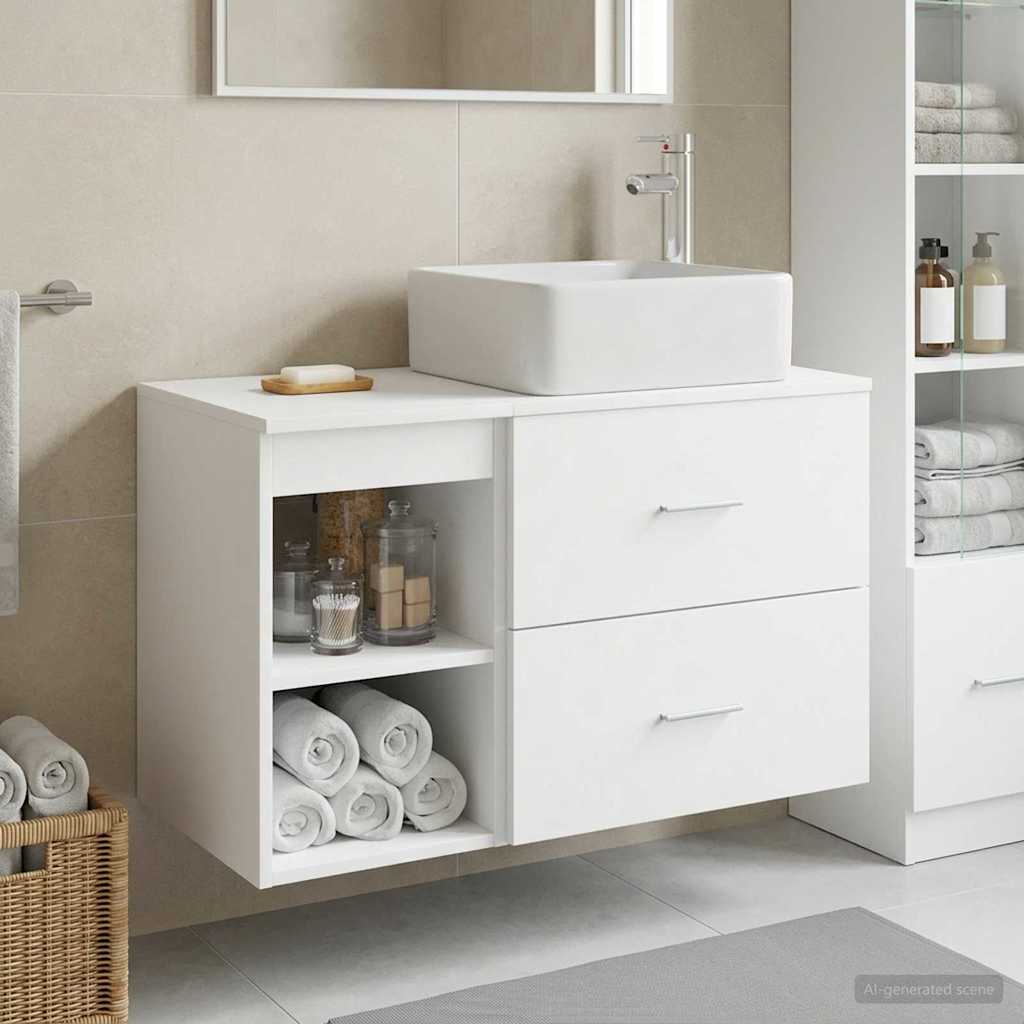 vidaXL Juego de muebles de baño 2 uds. Blanco Madera de ingeniería