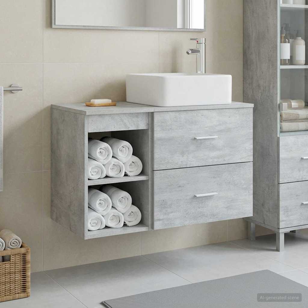vidaXL Juego de muebles de baño 2 uds. Gris Hormigón