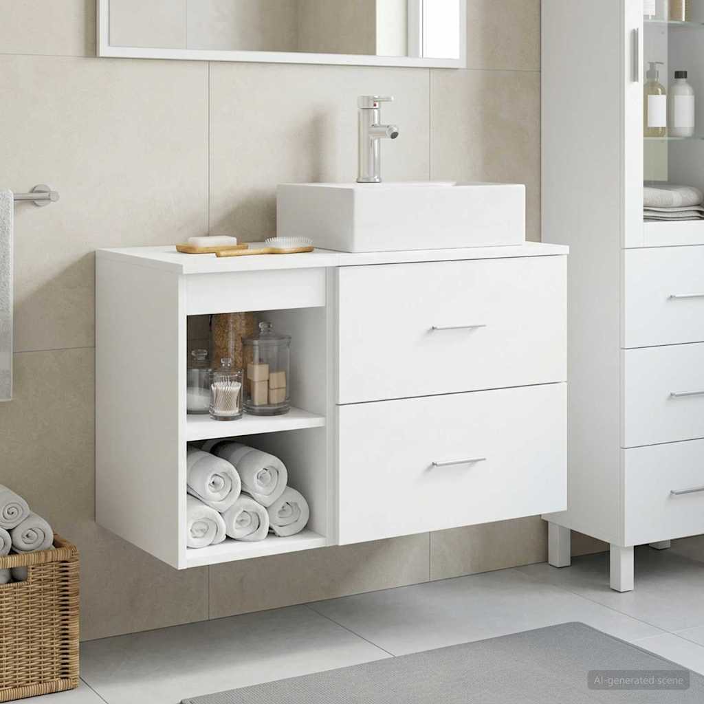 vidaXL Juego de muebles de baño 2 uds. Blanco Madera de ingeniería