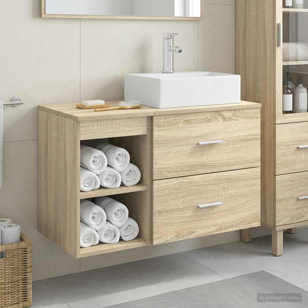 vidaXL Juego de muebles de baño 2 uds. Roble Sonoma