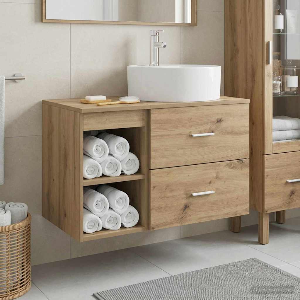 vidaXL Juego de muebles de baño 2 uds. Roble artisan