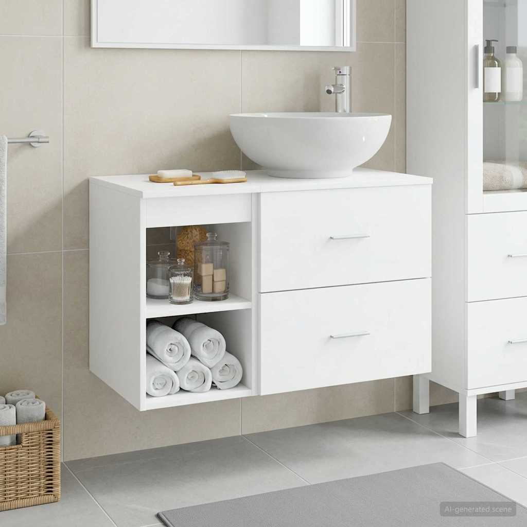 vidaXL Juego de muebles de baño 2 uds. Blanco Madera de ingeniería