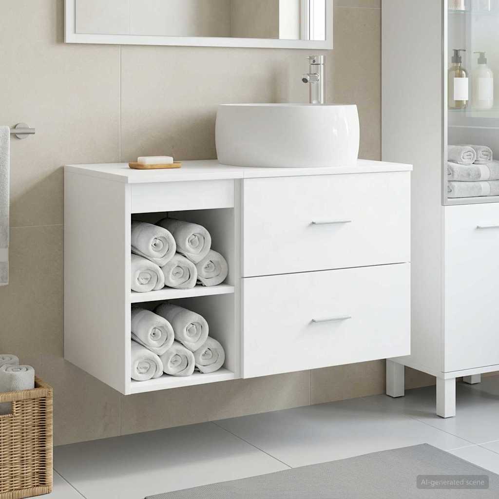 vidaXL Juego de muebles de baño 2 uds. Blanco Madera de ingeniería