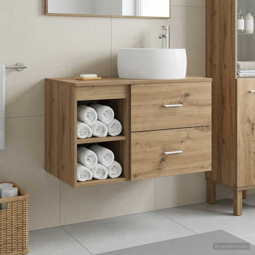 vidaXL Juego de muebles de baño 2 uds. Roble artisan