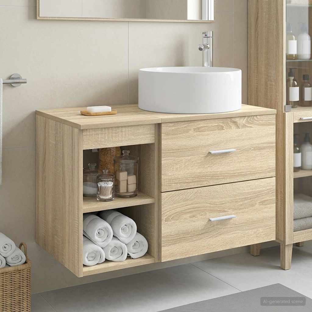 vidaXL Juego de muebles de baño 2 uds. Roble Sonoma