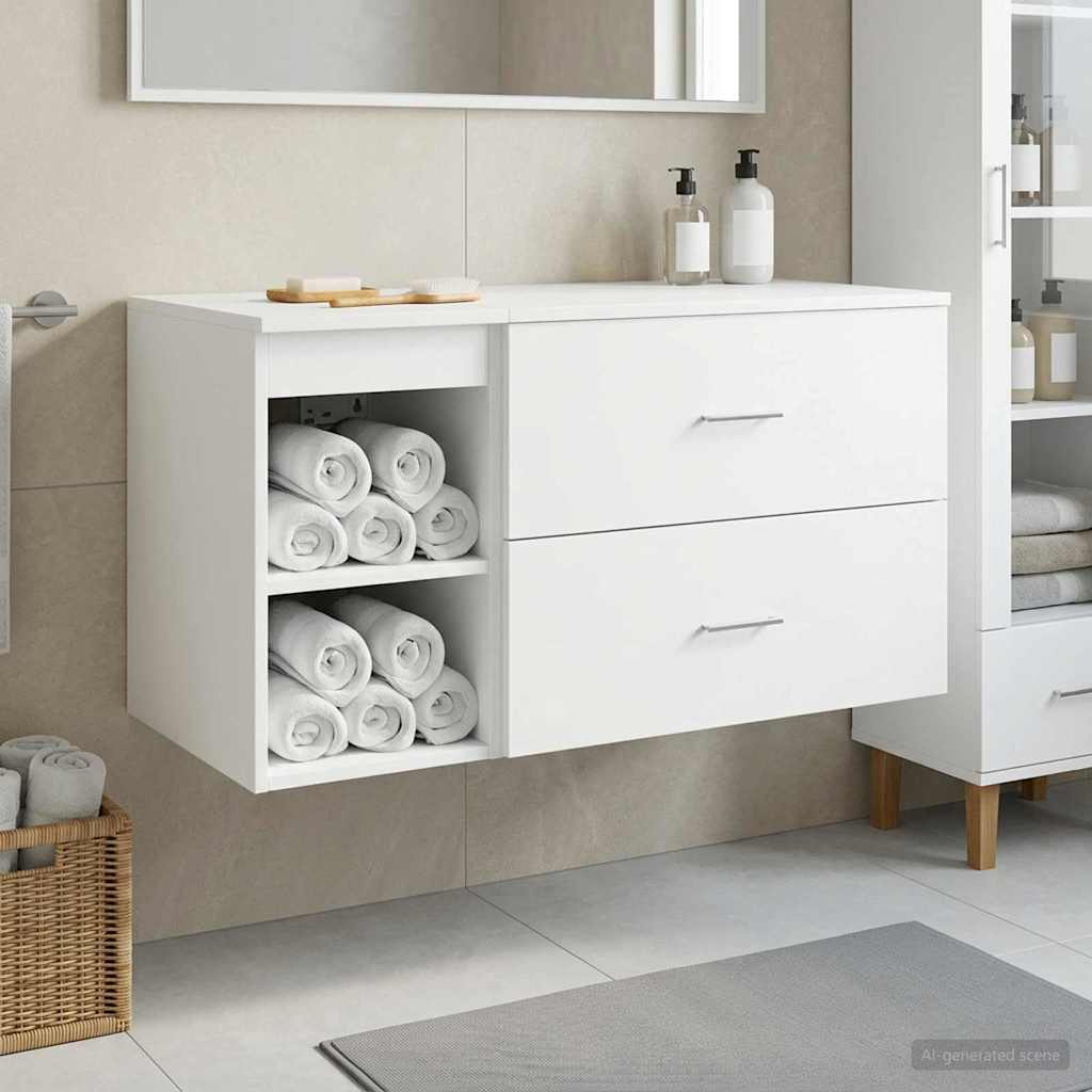 vidaXL Juego de muebles de baño 2 uds. Blanco Madera de ingeniería