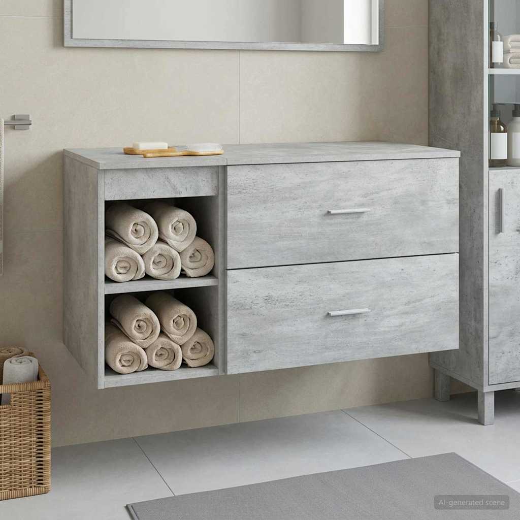 vidaXL Juego de muebles de baño 2 uds. Gris Hormigón