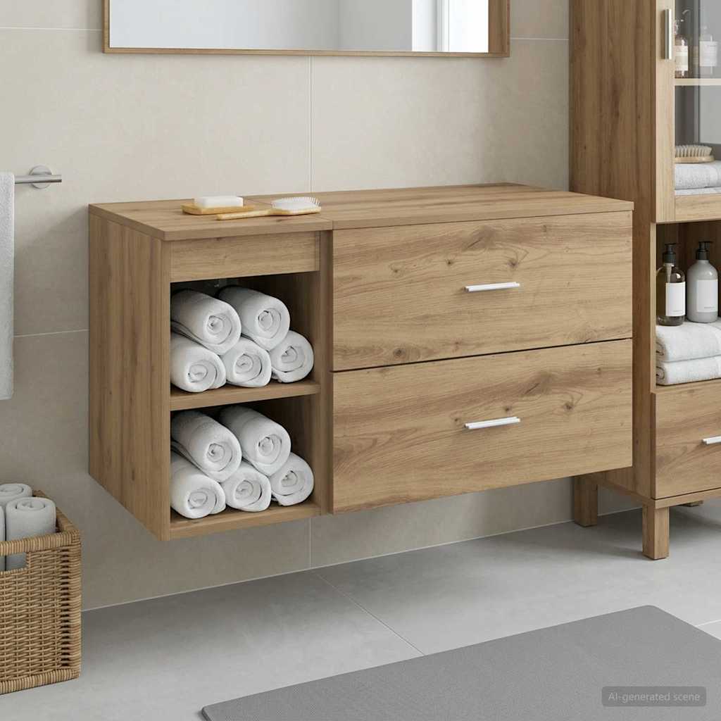 vidaXL Juego de muebles de baño 2 uds. Roble artisan