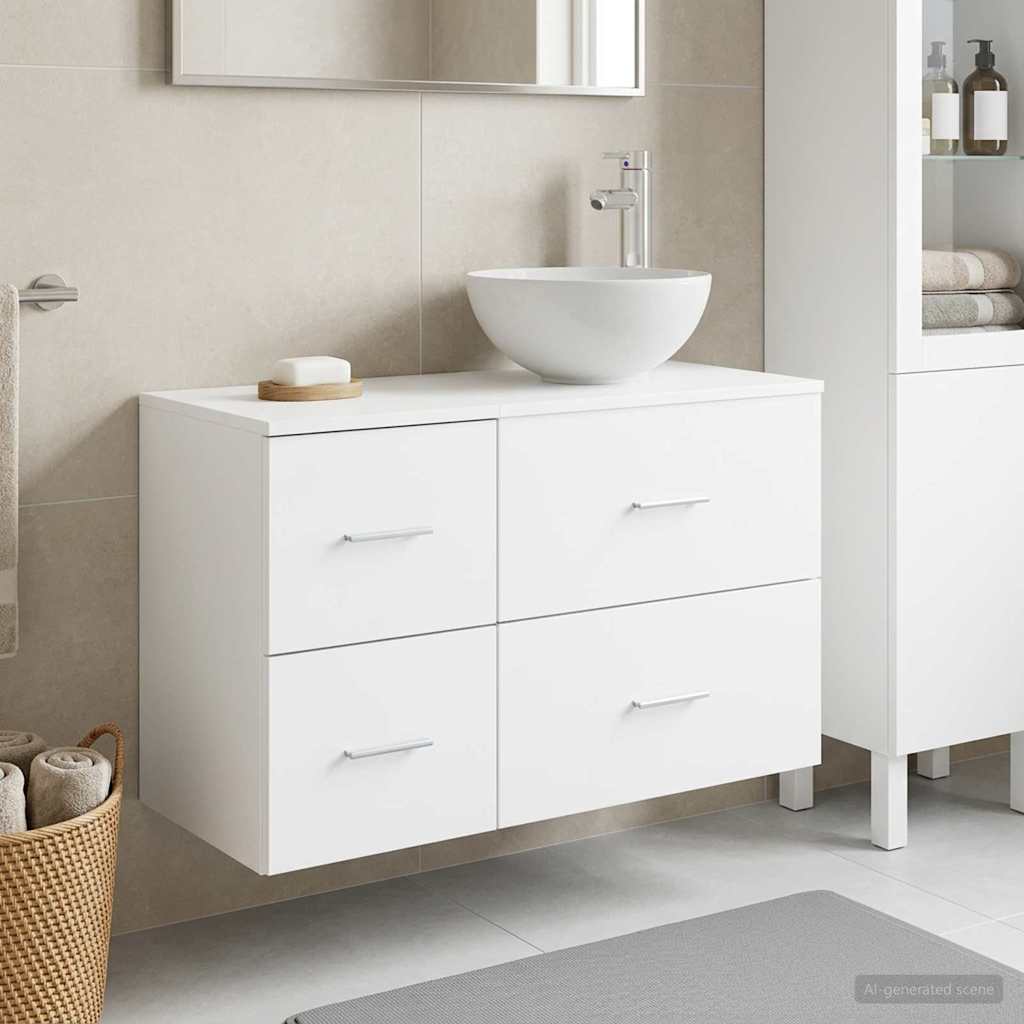 vidaXL Juego de muebles de baño 2 uds. Blanco Madera de ingeniería