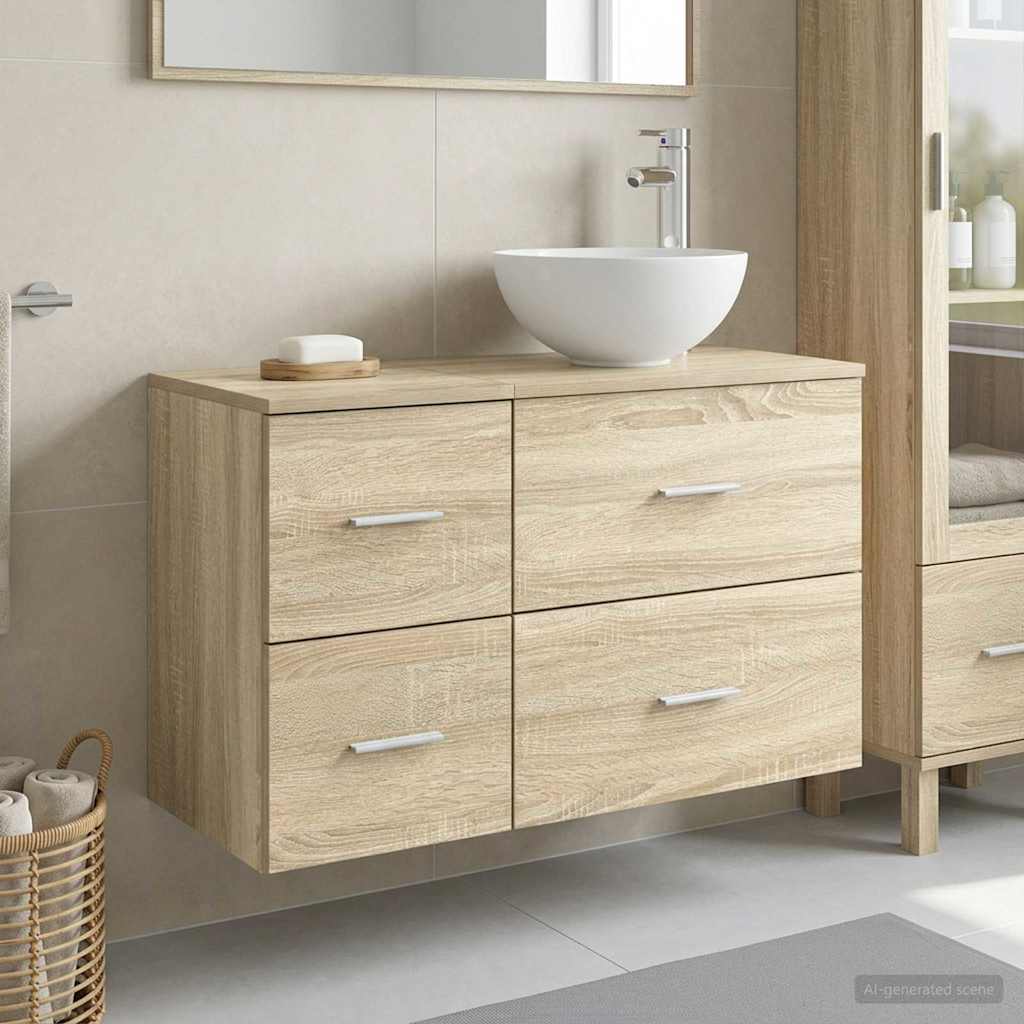 vidaXL Juego de muebles de baño 2 uds. Roble Sonoma
