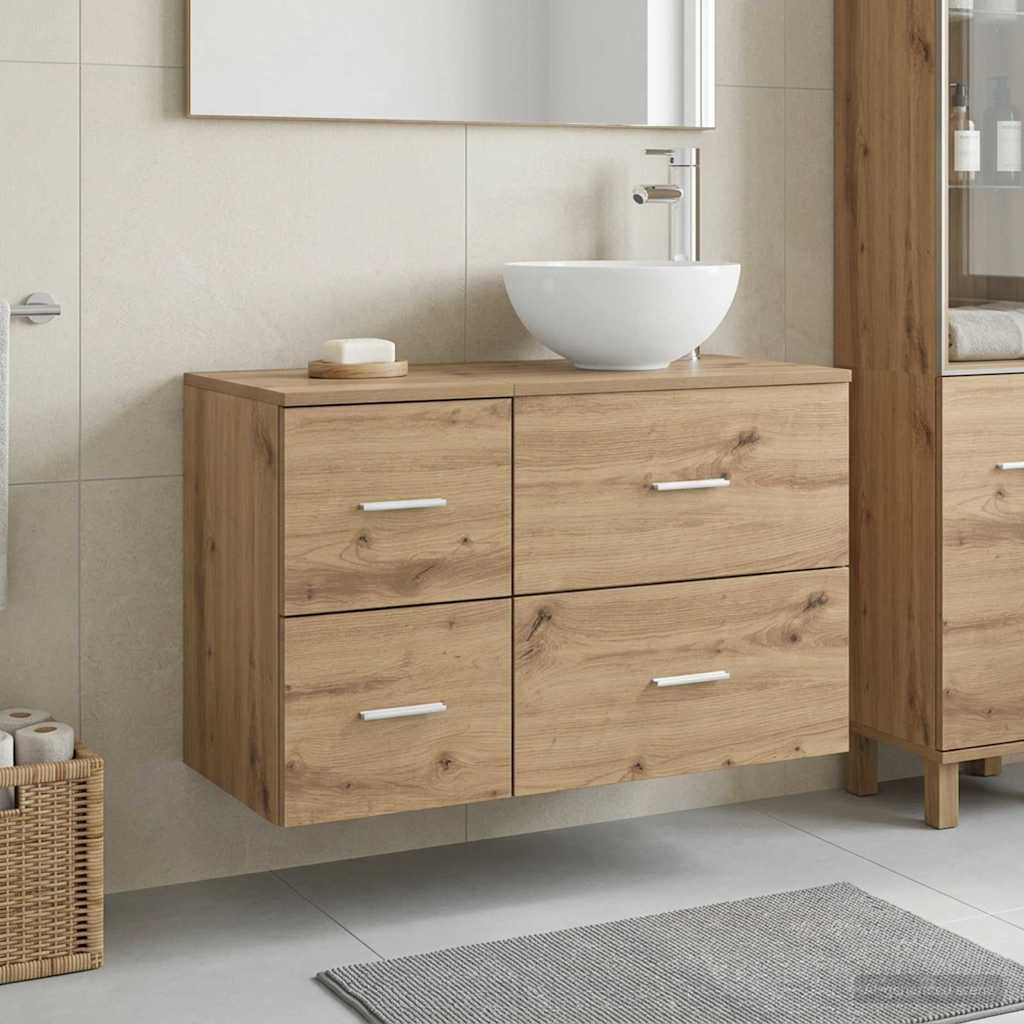 vidaXL Juego de muebles de baño 2 uds. Roble artisan