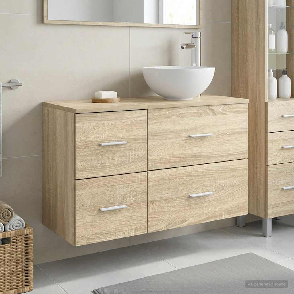 vidaXL Juego de muebles de baño 2 uds. Roble Sonoma