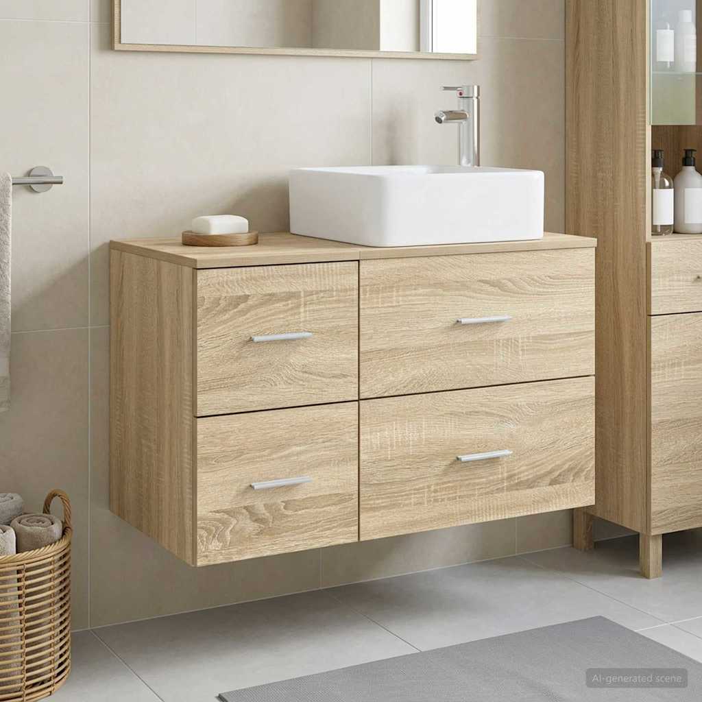 vidaXL Juego de muebles de baño 2 uds. Roble Sonoma