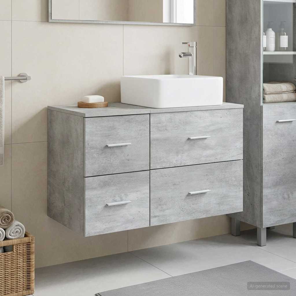 vidaXL Juego de muebles de baño 2 uds. Gris Hormigón