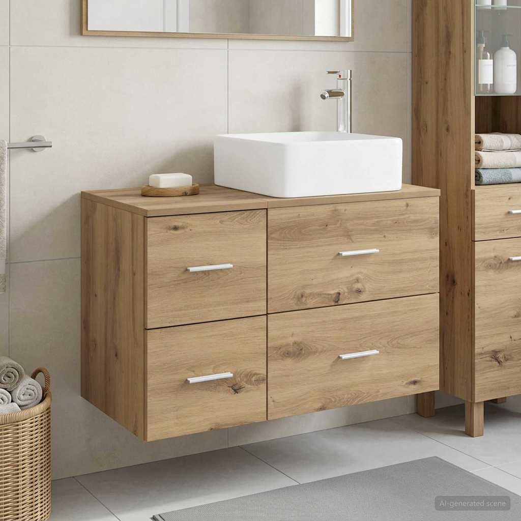 vidaXL Juego de muebles de baño 2 uds. Roble artisan