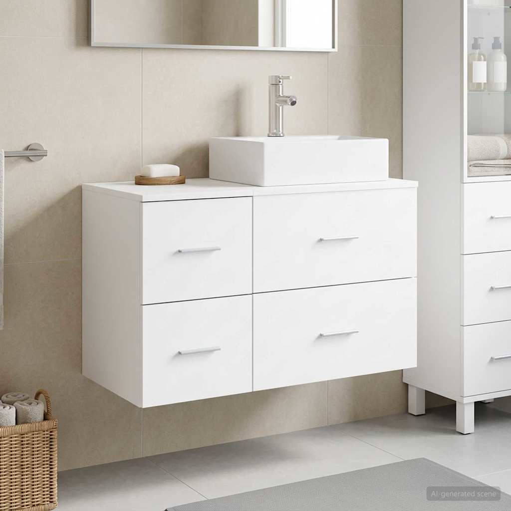 vidaXL Juego de muebles de baño 2 uds. Blanco Madera de ingeniería