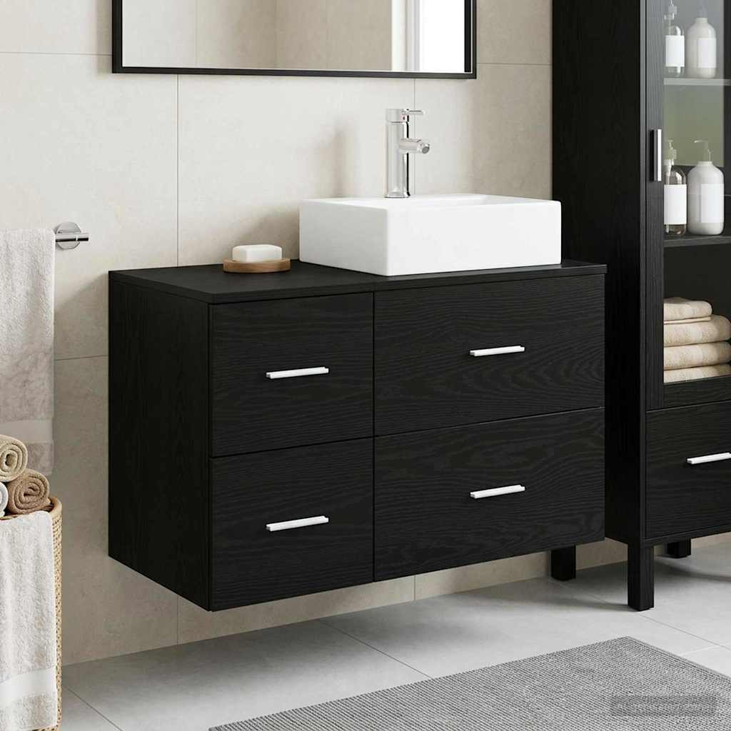 vidaXL Juego de muebles de baño 2 uds. Roble Negro