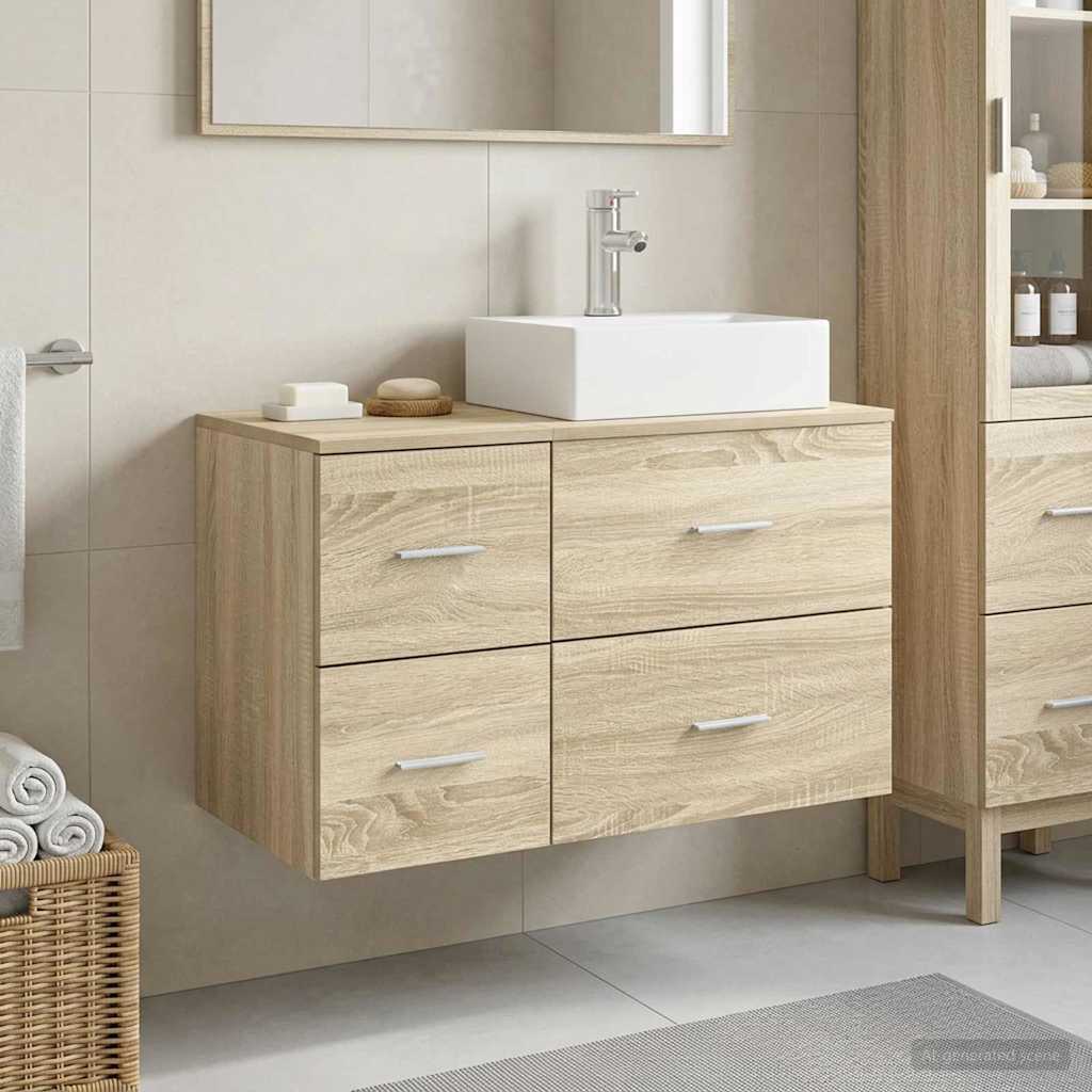 vidaXL Juego de muebles de baño 2 uds. Roble Sonoma