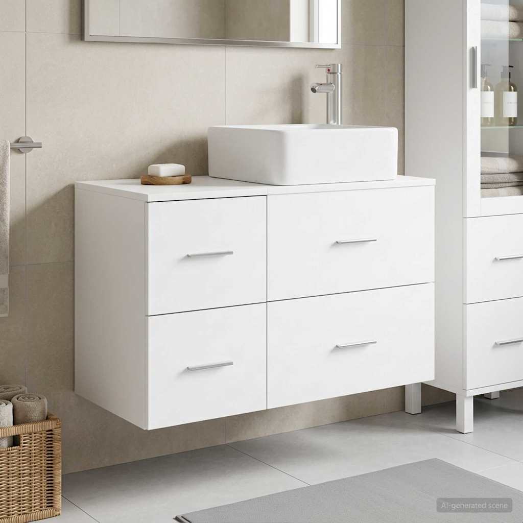 vidaXL Juego de muebles de baño 2 uds. Blanco Madera de ingeniería