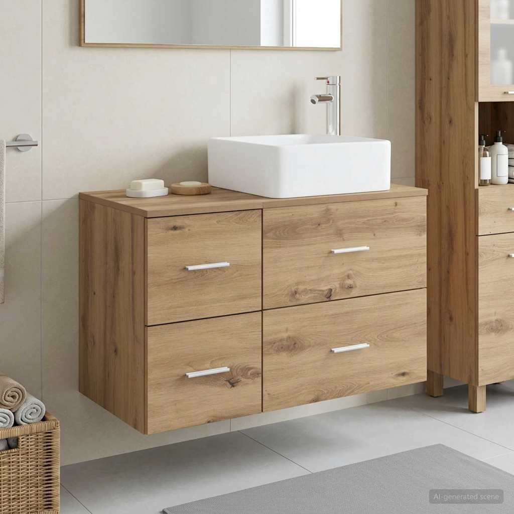 vidaXL Juego de muebles de baño 2 uds. Roble artisan