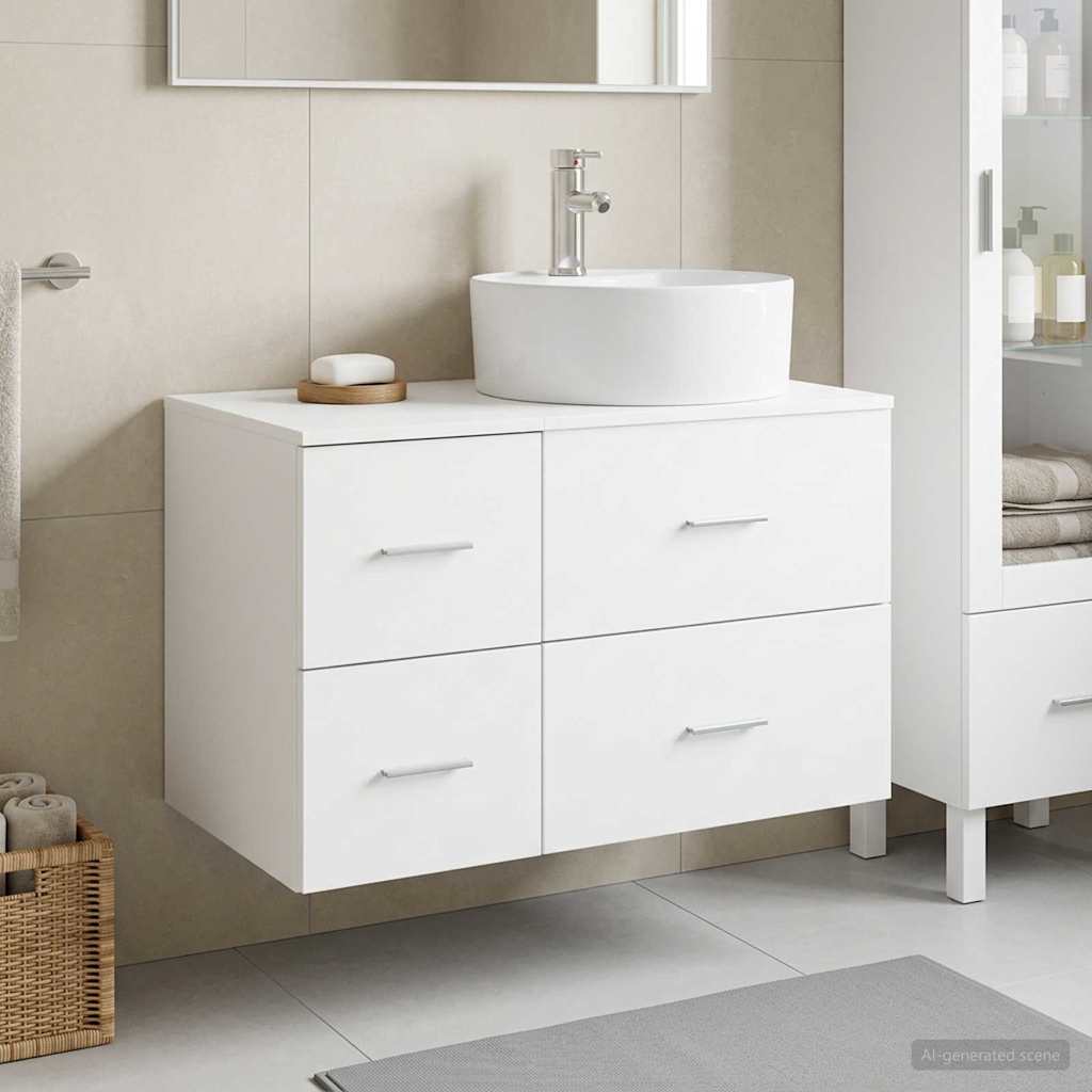 vidaXL Juego de muebles de baño 2 uds. Blanco Madera de ingeniería
